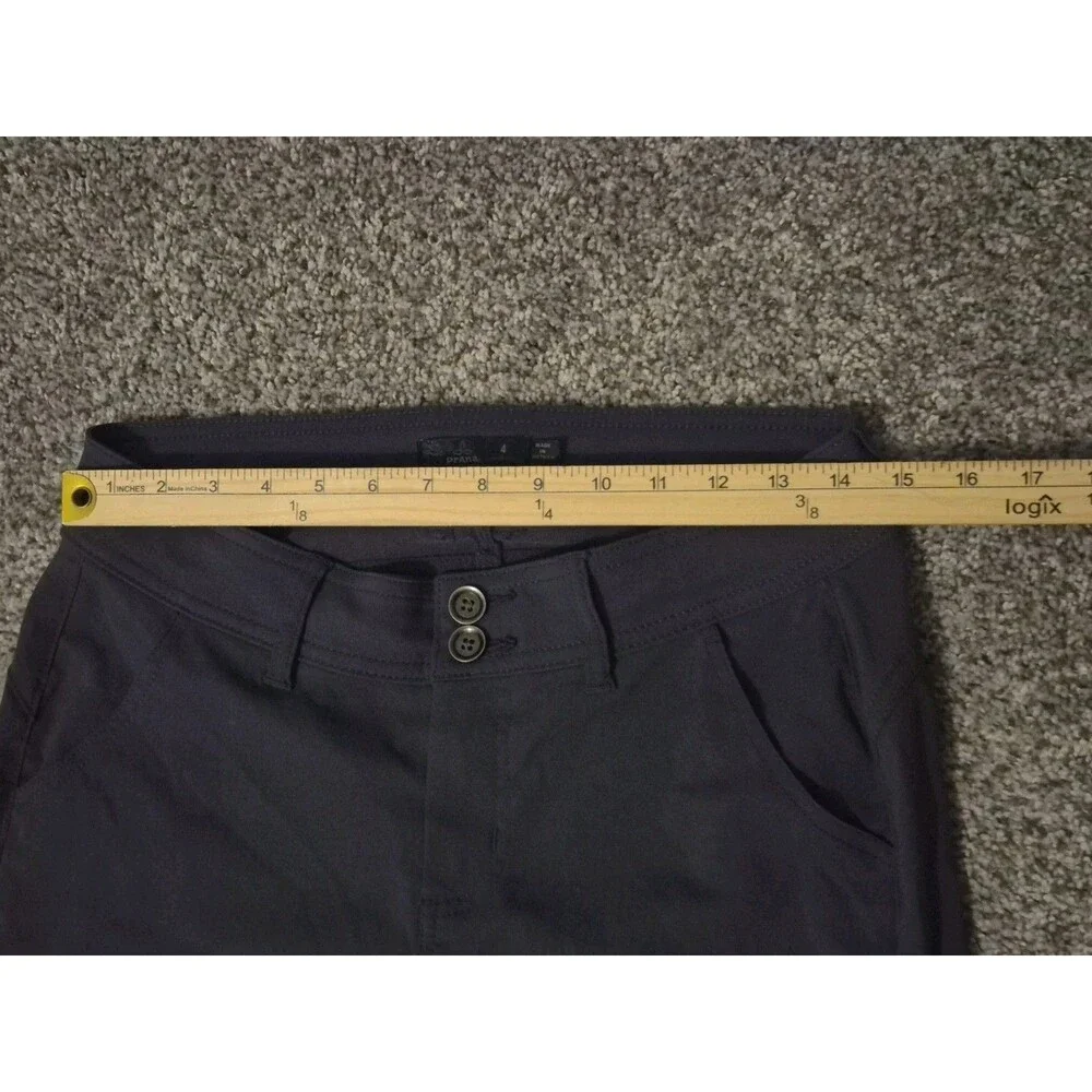 PrAna Pants Womens 4 Halle Gray Hiker Zip Stretch Nylon Straight Leg Zip Pockets